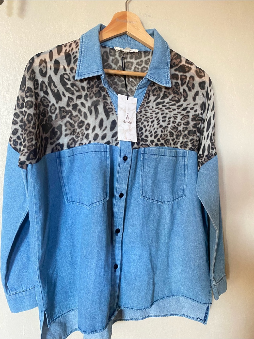 AndtheWHY Animal print button down